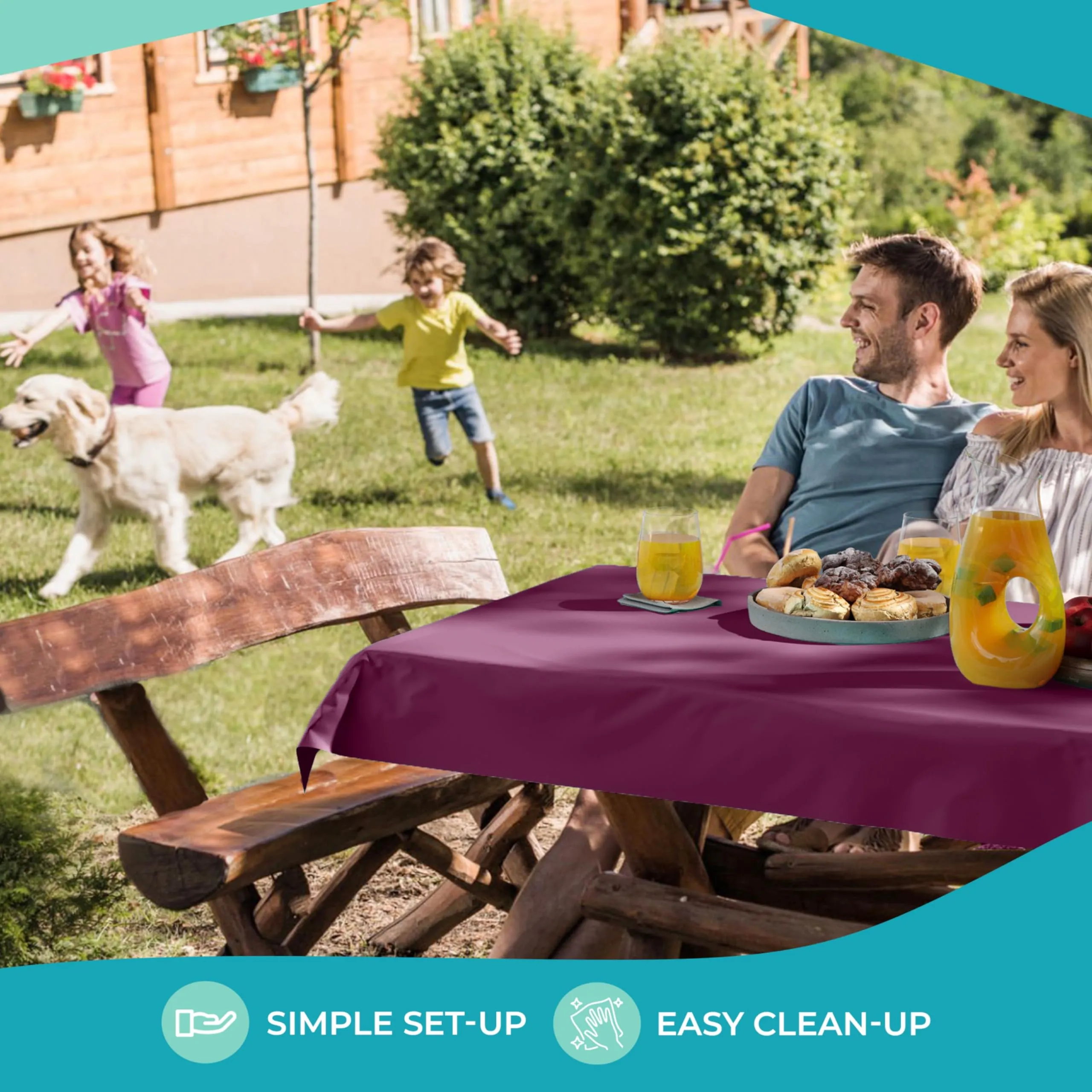 40 In. x 100 Ft. Plum Plastic Table Roll