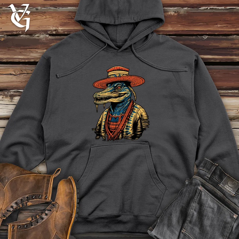Alligator Festive Sombrero Midweight Hooded Sweatshirt