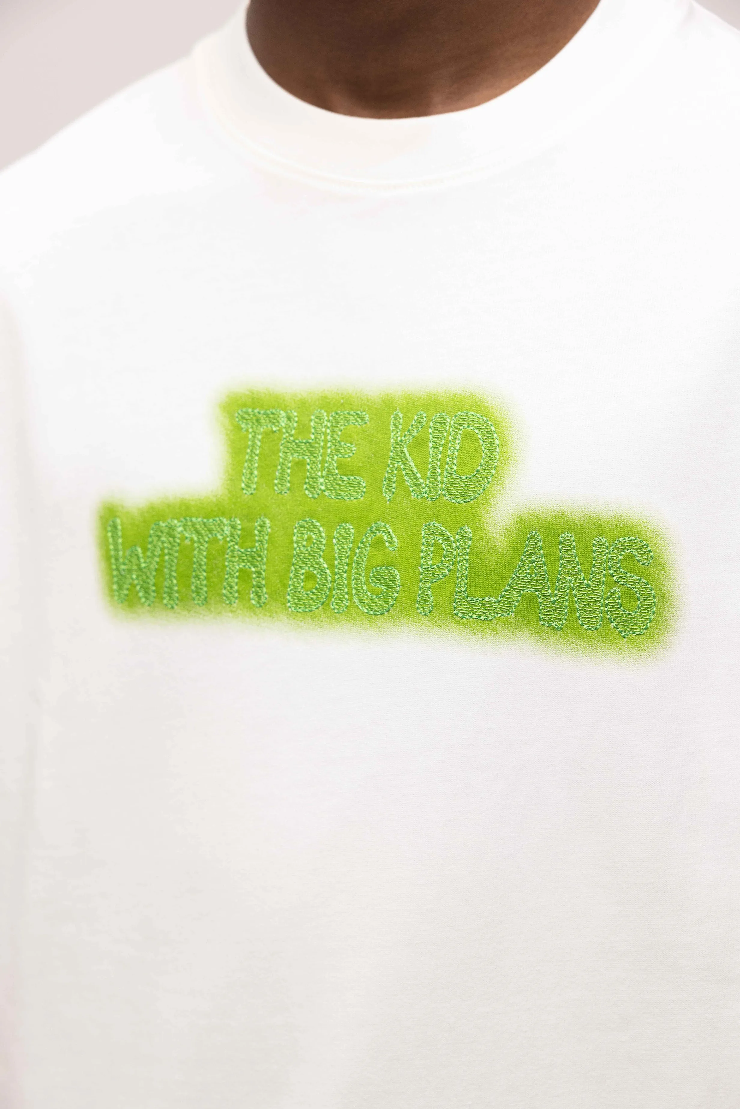 BIG PLANS SPRAYED OVERSIZED T-SHIRT WHITE