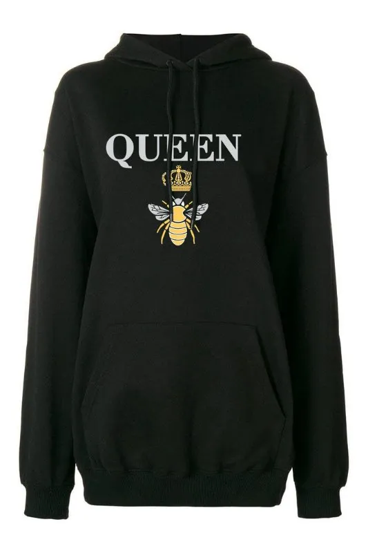 Black Queen B Oversized Hoodie