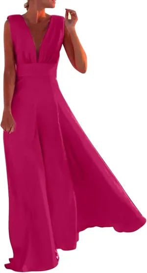 Boho Dresses for Women 2025 Deep V Neck Sleeveless Summer Long Dress Floral Print Flowy Dress Beach Maxi Sundresses