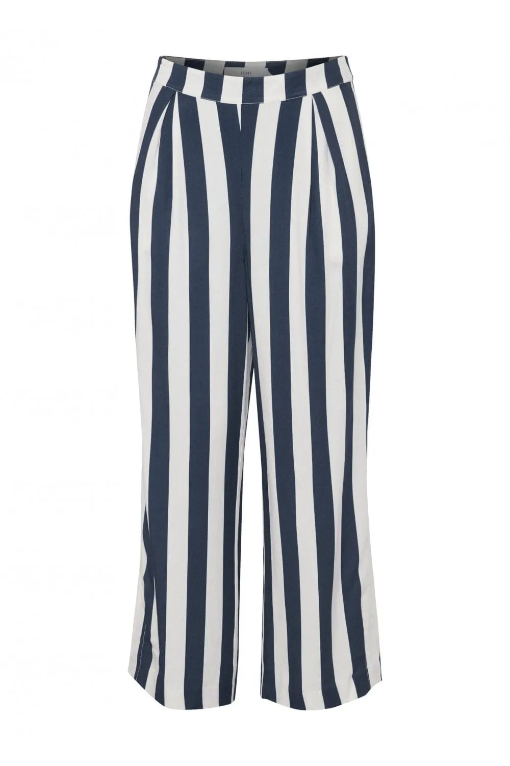 Catarina Wide Striped Cropped Trousers - Total Eclipse