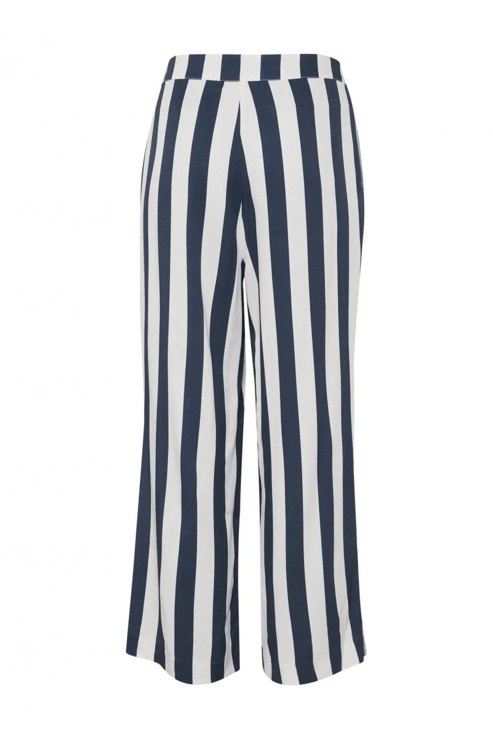 Catarina Wide Striped Cropped Trousers - Total Eclipse