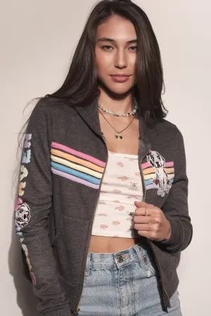 Cloud Haven Rainbow Dane Hoodie Charcoal