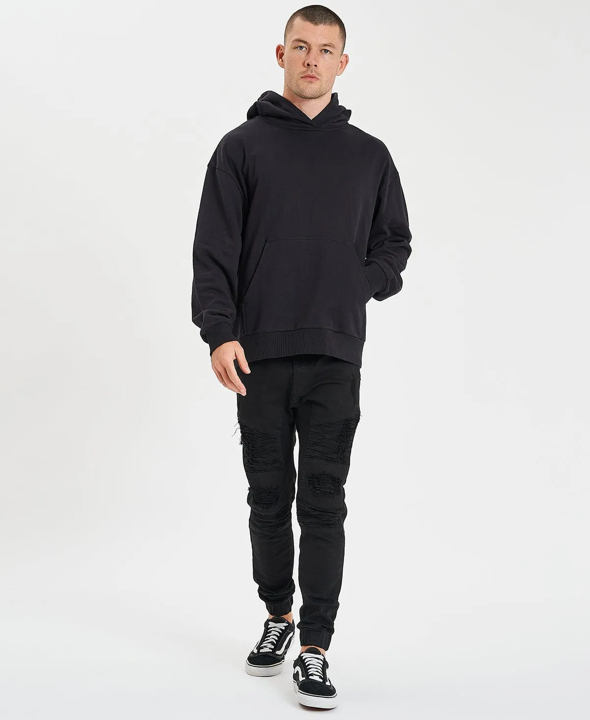 Derby Relaxed Hoodie Jet Black