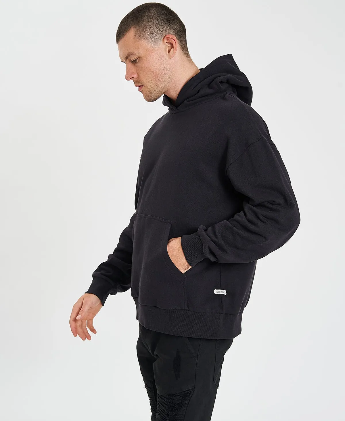 Derby Relaxed Hoodie Jet Black