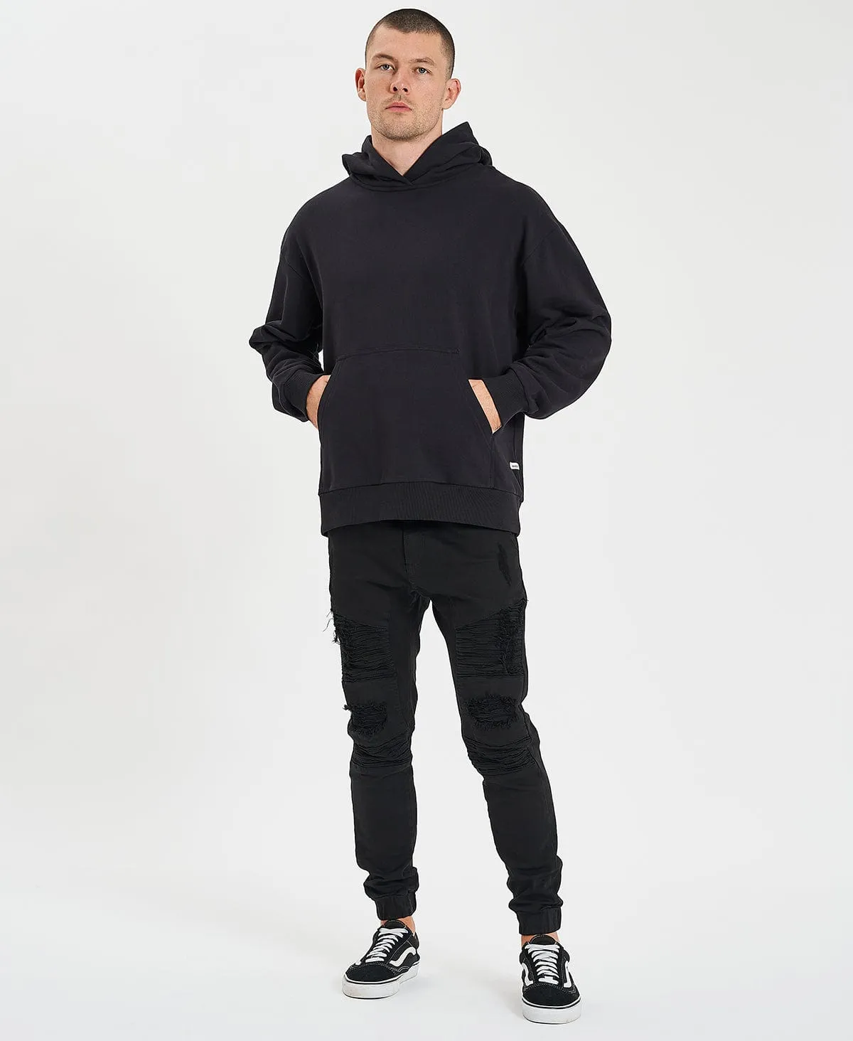Derby Relaxed Hoodie Jet Black