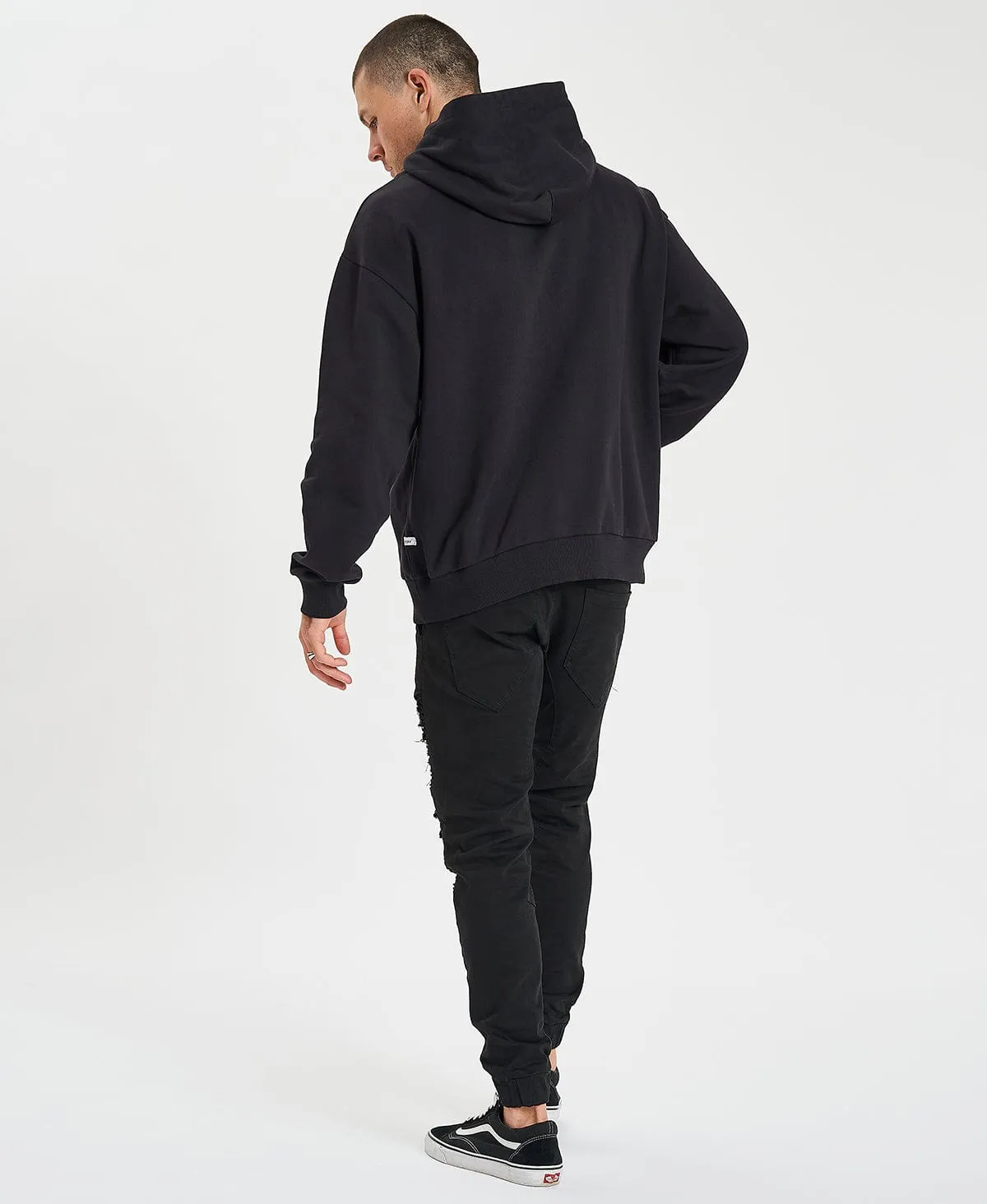 Derby Relaxed Hoodie Jet Black
