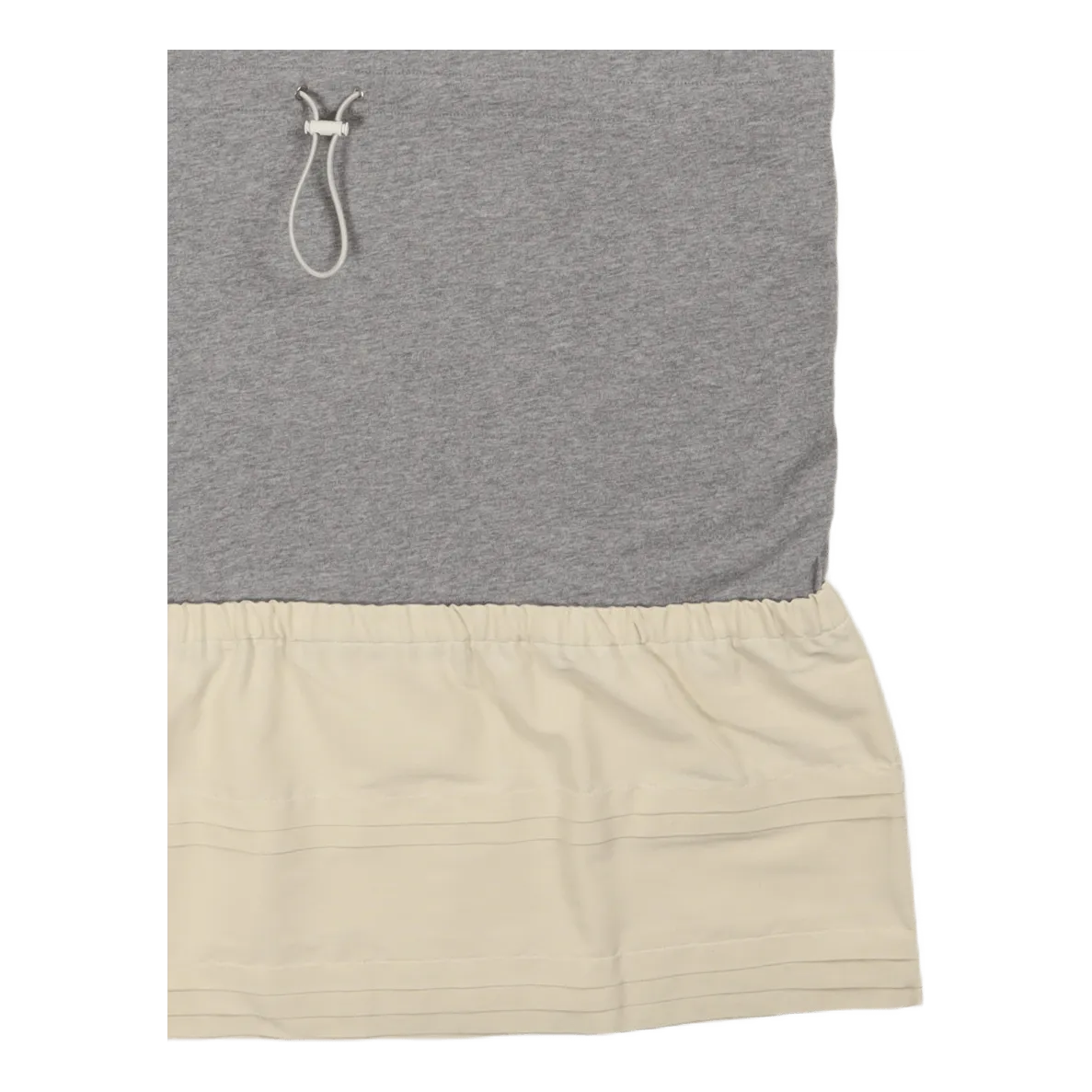Dual Material T-shirt Dress Pearl Grey