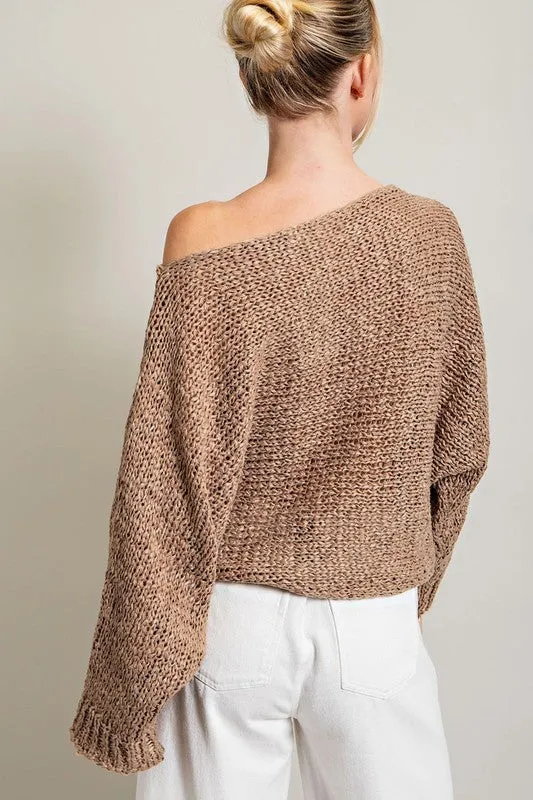 Easy Off the Shoulder Knit Sweater
