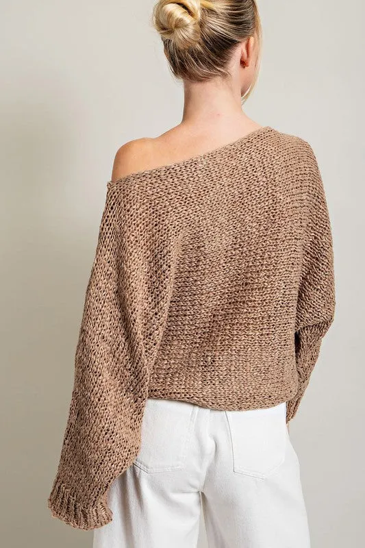 Easy Off the Shoulder Knit Sweater