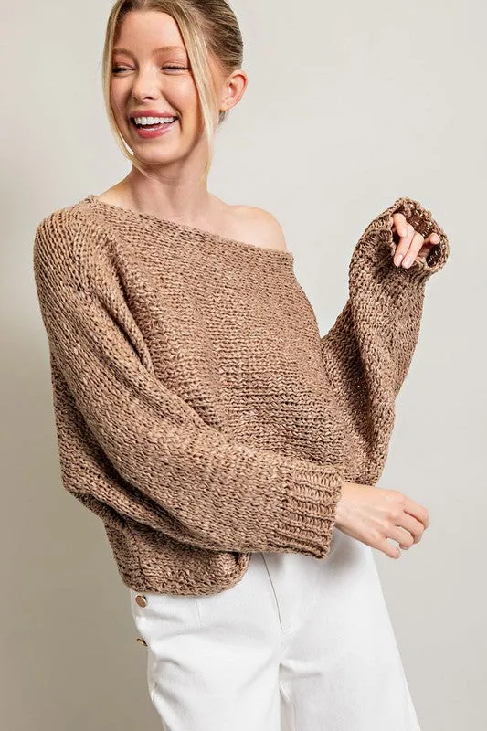 Easy Off the Shoulder Knit Sweater
