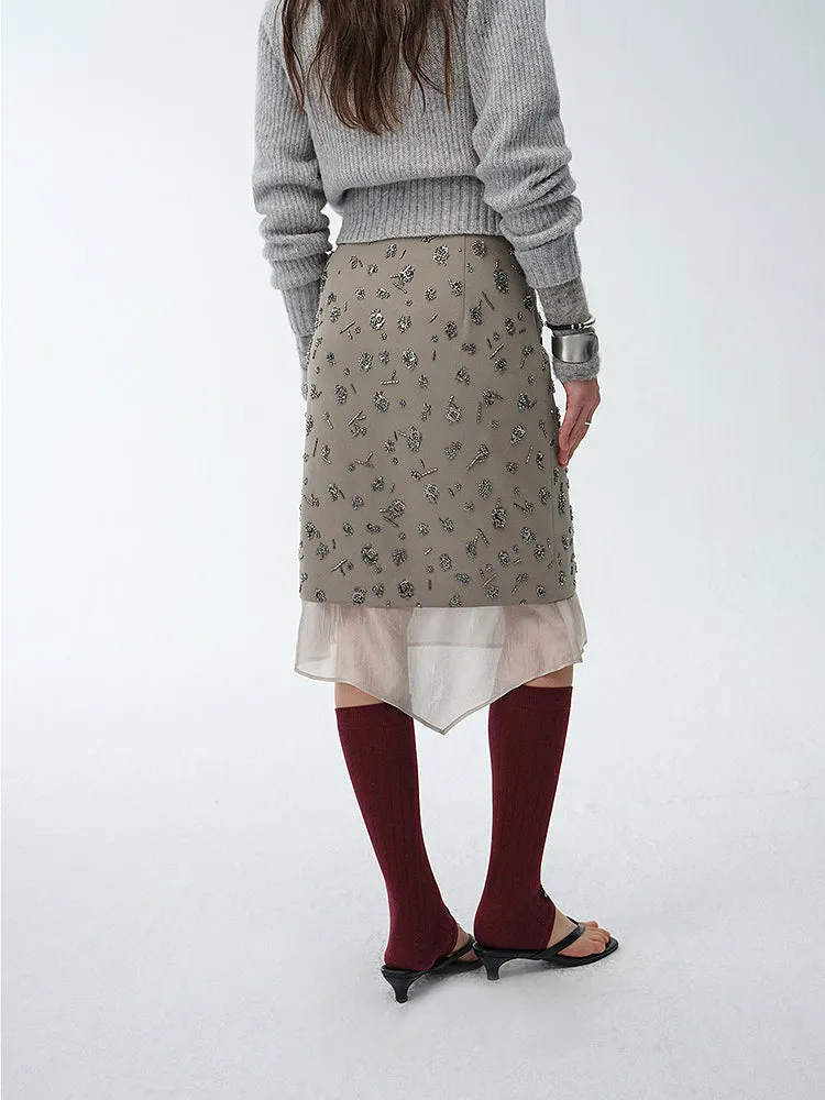 Embroidered Irregular Skirt
