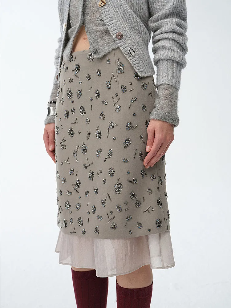 Embroidered Irregular Skirt