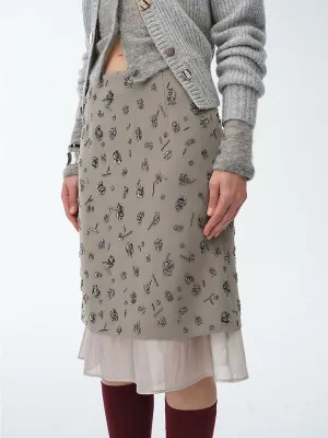 Embroidered Irregular Skirt