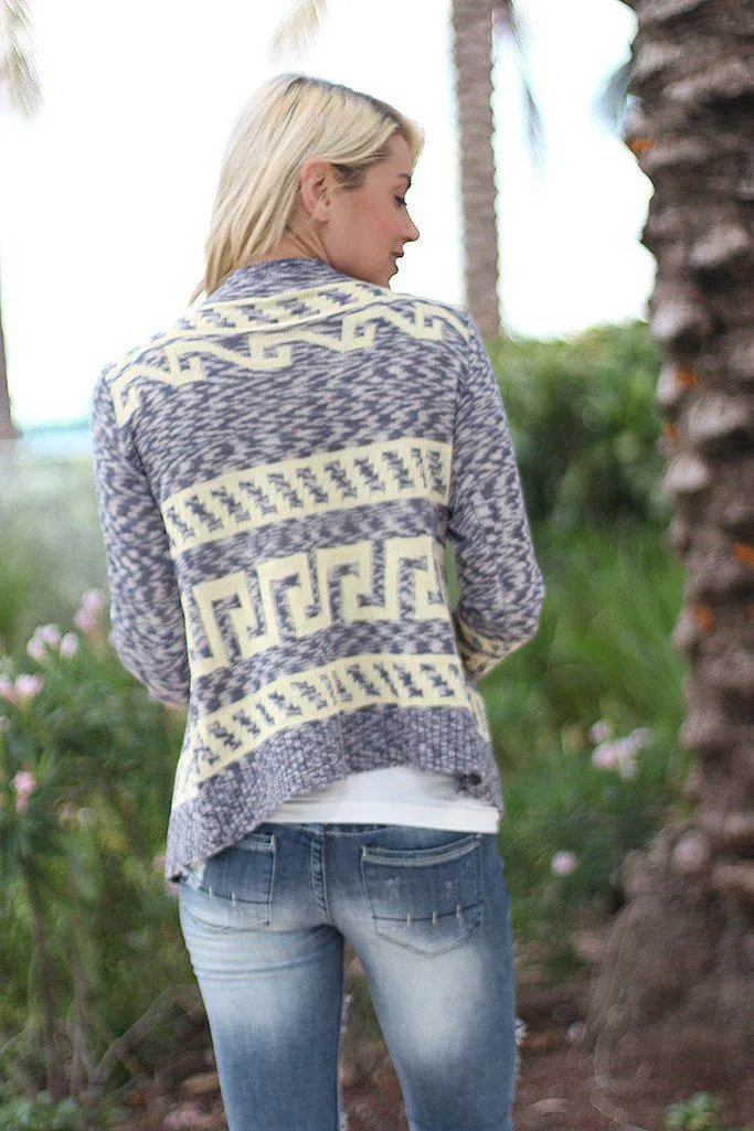 Gray and Lemon Cardigan
