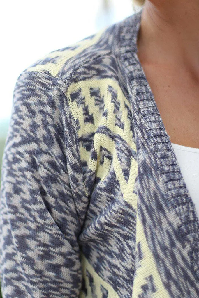 Gray and Lemon Cardigan