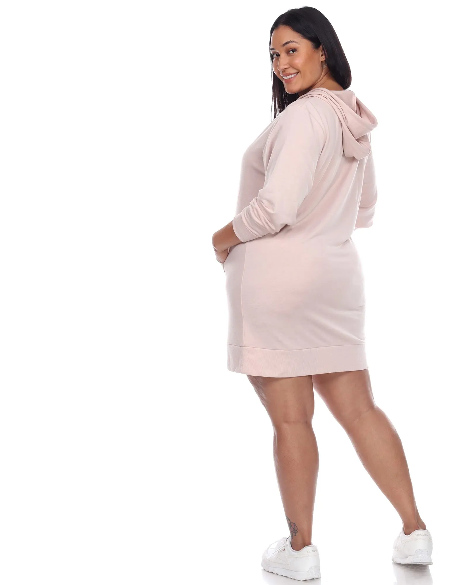 Hoodie Sweatshirt Dress | Beige