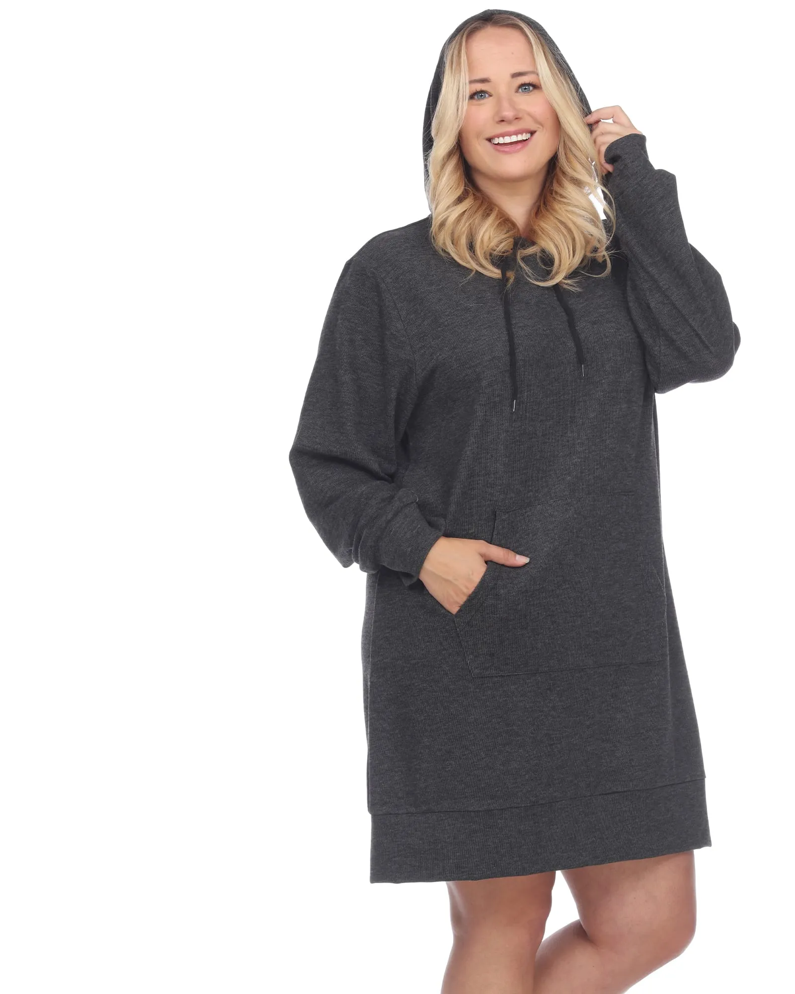 Hoodie Sweatshirt Dress | Charcoal