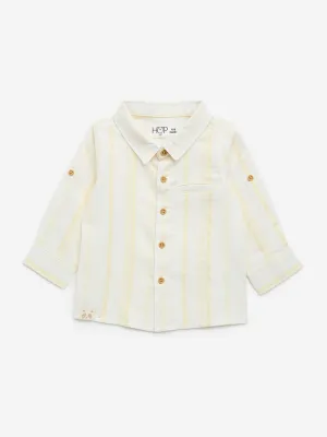 HOP Baby Off-White Striped Cotton Shirt