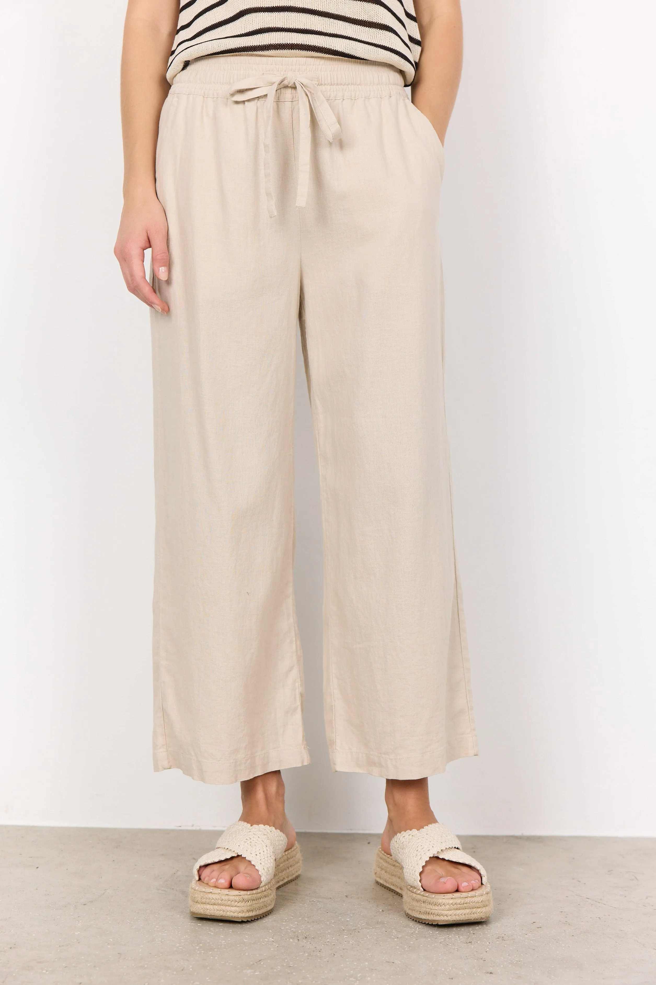 Ina Linen Blend Trousers - Sand