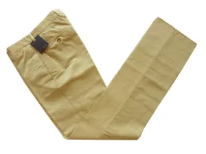 Incotex Trousers: 44, Light tan, flat front, cotton/linen