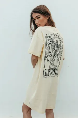 Island Muse tee dress - soft yellow
