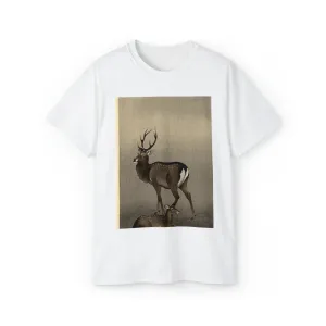 Koson - stag-and-recumbent-doe, Ohara Koson White T-Shirt Gildan 2000 Cotton Unisex