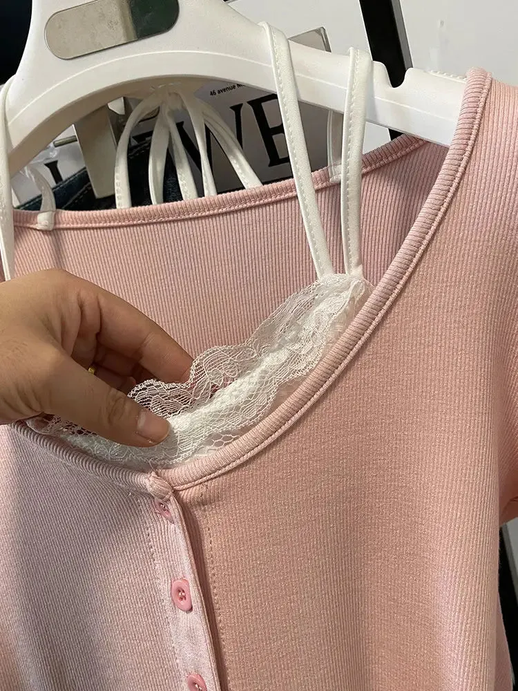Leike Soft T-Shirt | Modernes, stilvolles Damen-Langarmshirt mit Spitzendetails