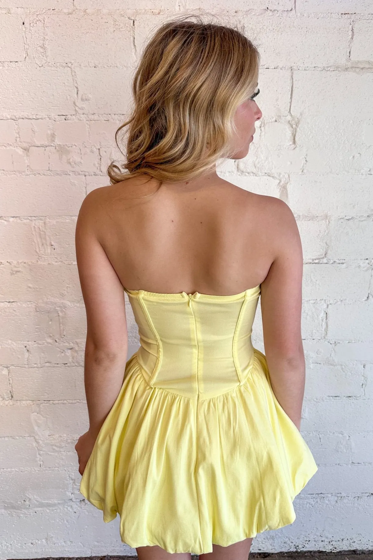 Lemon Drop Strapless Dress