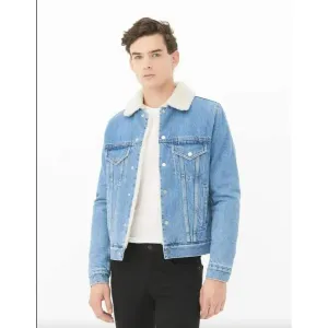 Lightwash Denim shearling jacket Sherpa Lined
