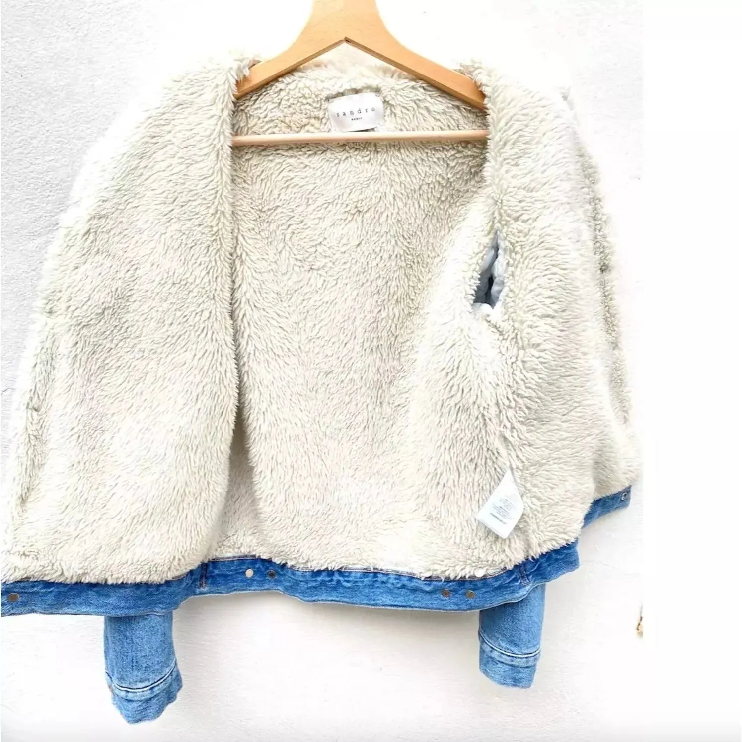 Lightwash Denim shearling jacket Sherpa Lined