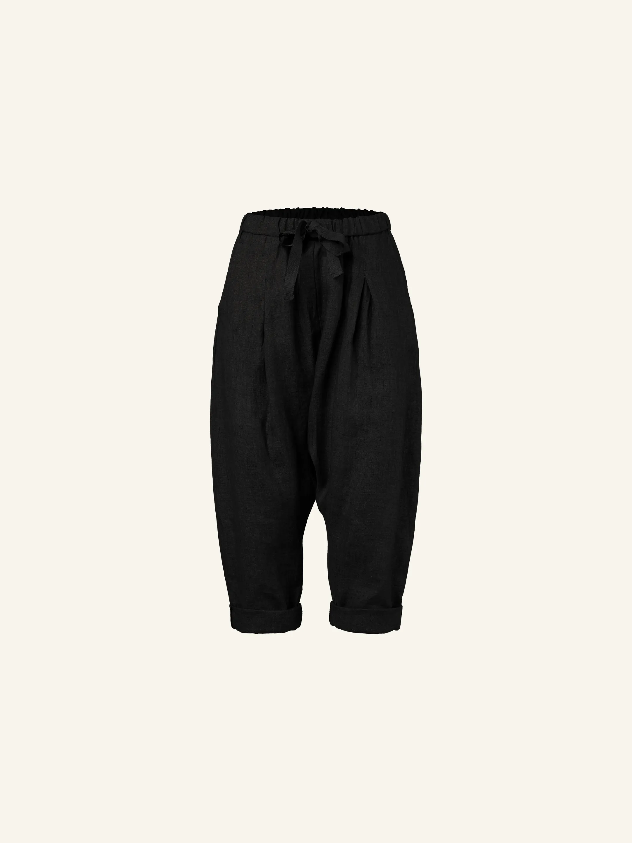 LINEN TROUSERS WITH LOW CROTCH