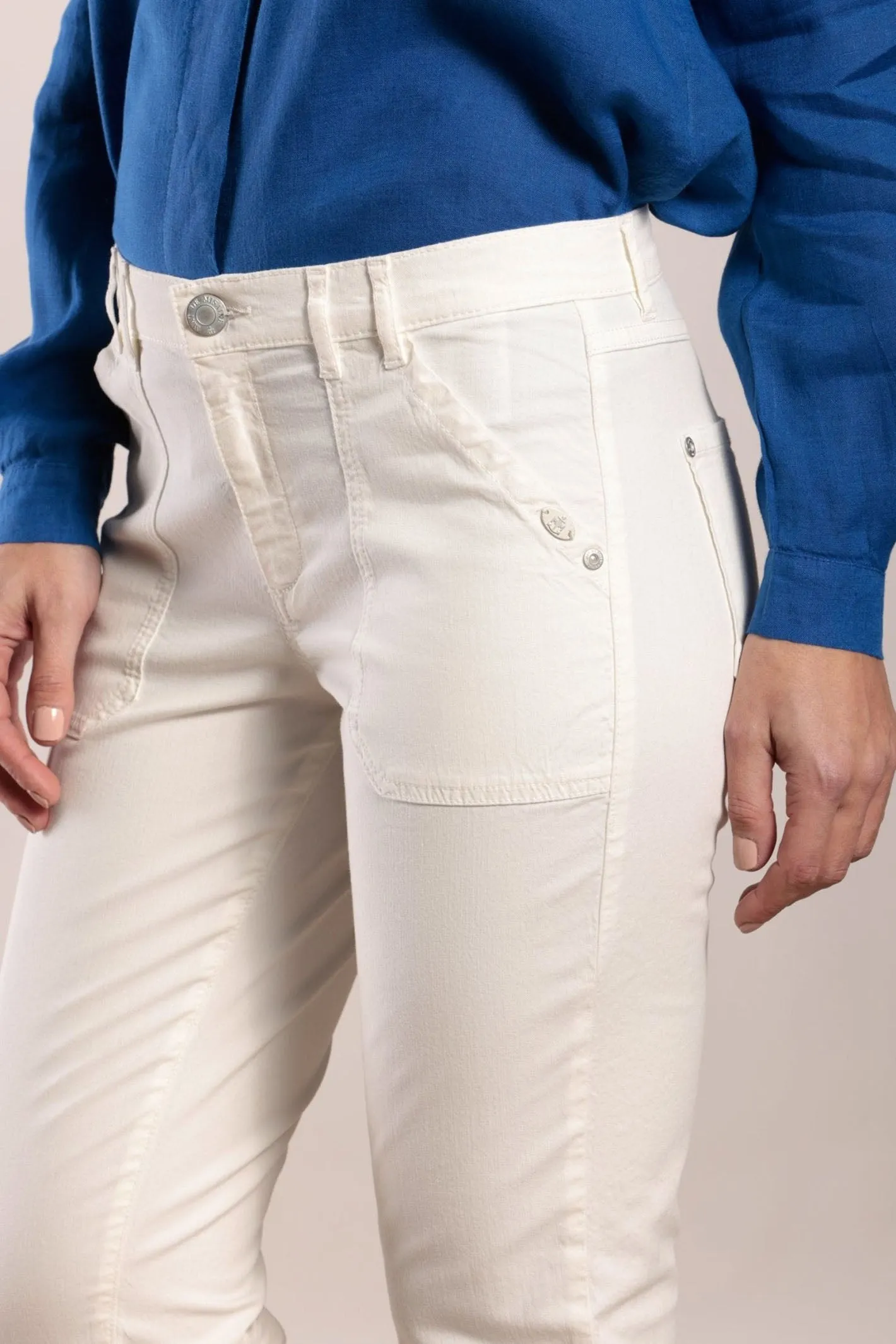 Mat De Misaine Pimoricou-34726 U15 Cream Limestone Cropped Trousers
