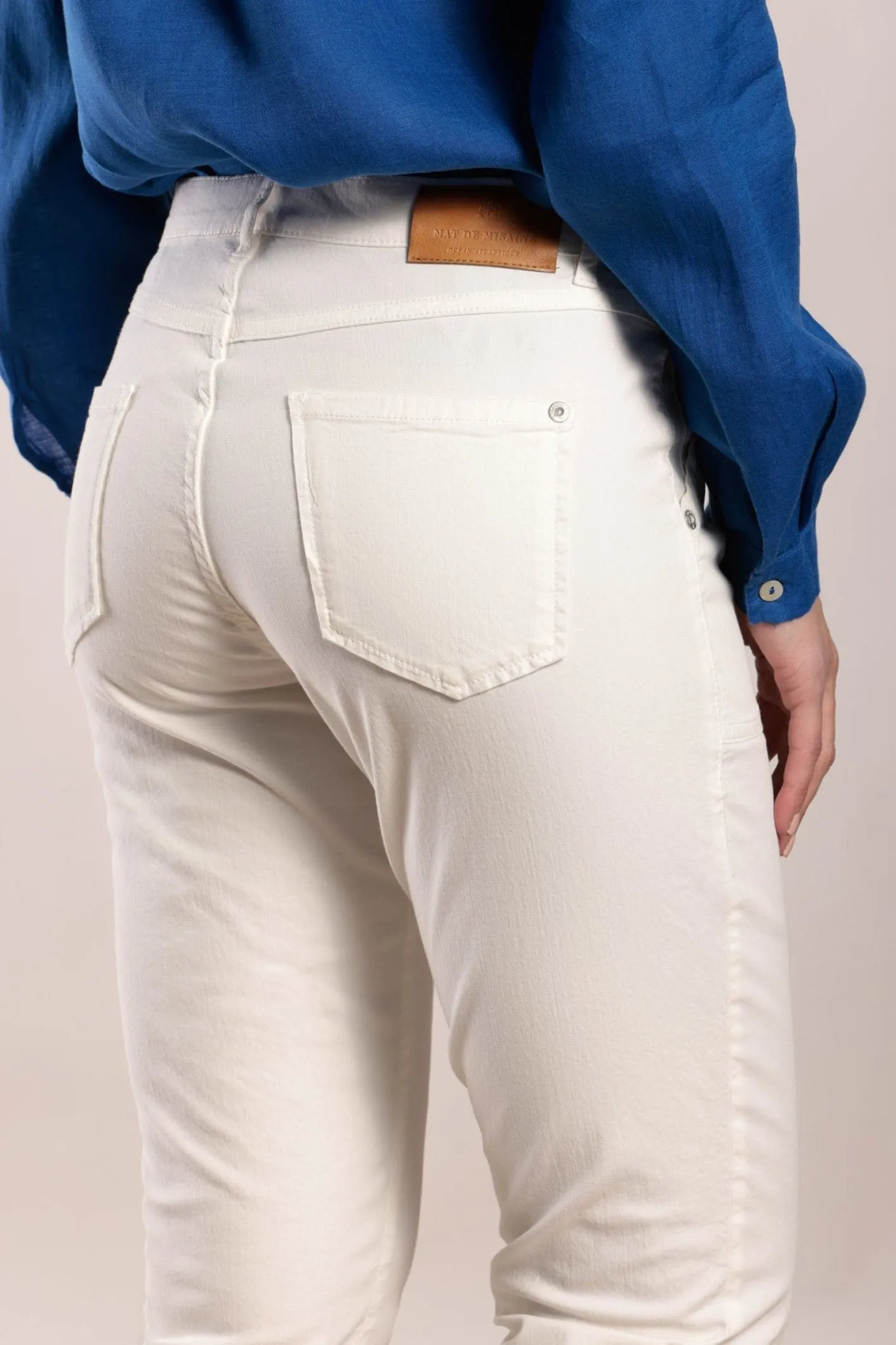 Mat De Misaine Pimoricou-34726 U15 Cream Limestone Cropped Trousers