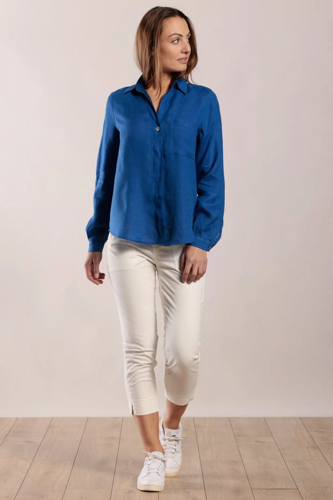 Mat De Misaine Pimoricou-34726 U15 Cream Limestone Cropped Trousers