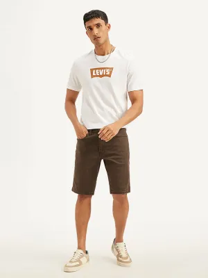 Men's Brown Tapered Shorts
