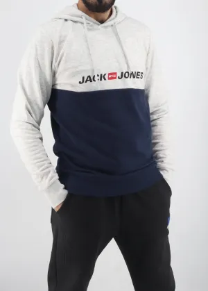Men's Colorblocked Hoodie,Light Grey/Navy