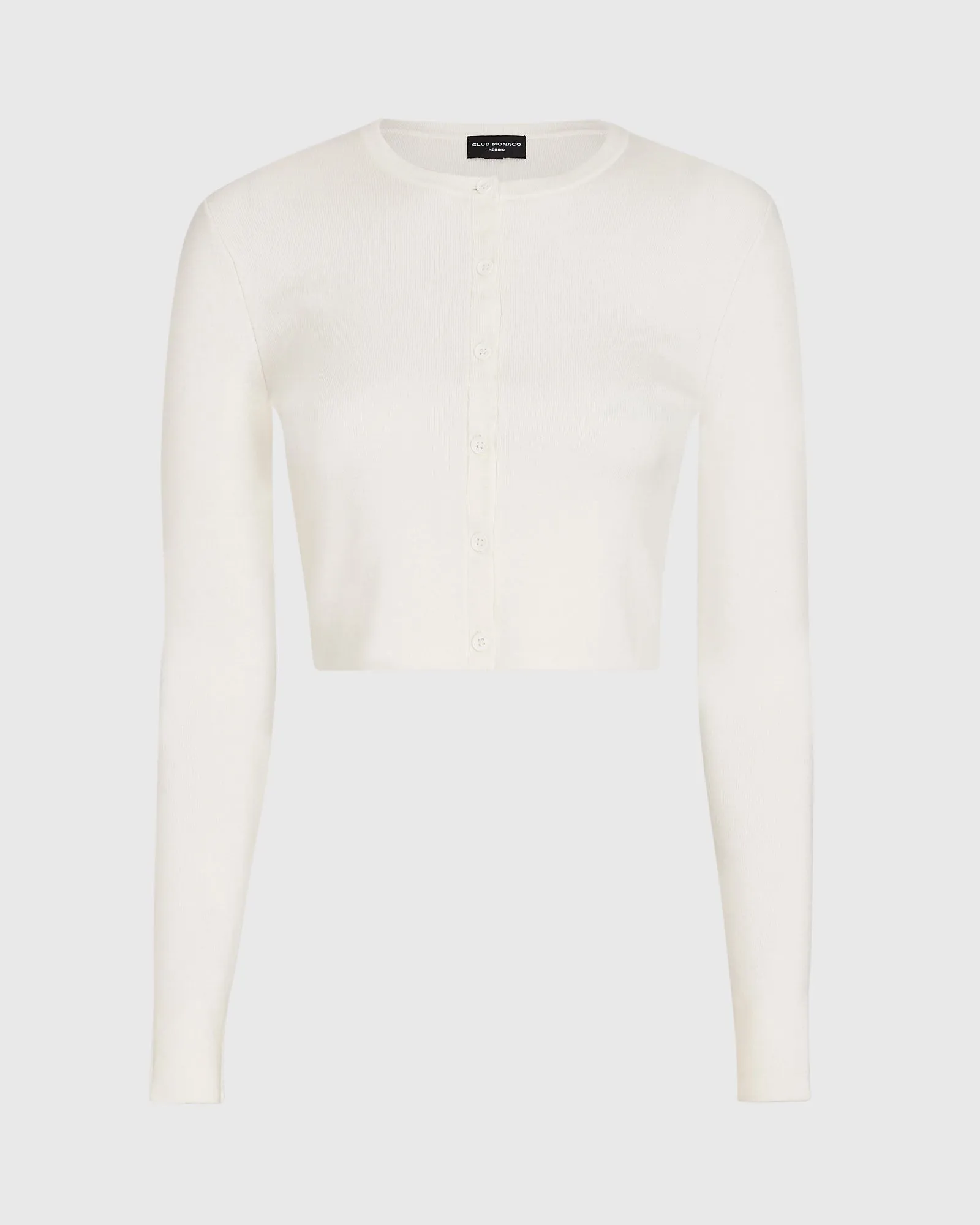 Merino Rib Cropped Cardigan