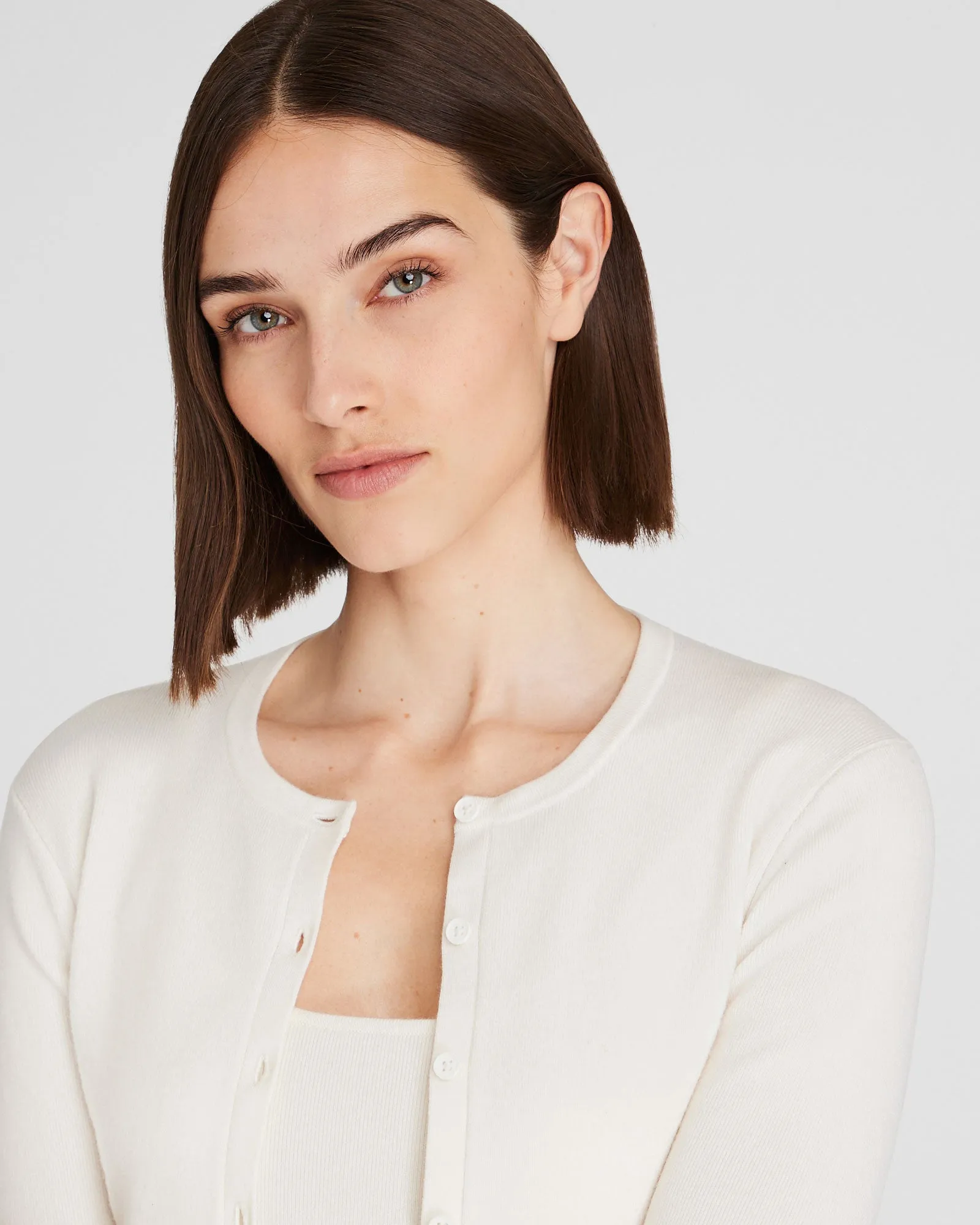Merino Rib Cropped Cardigan