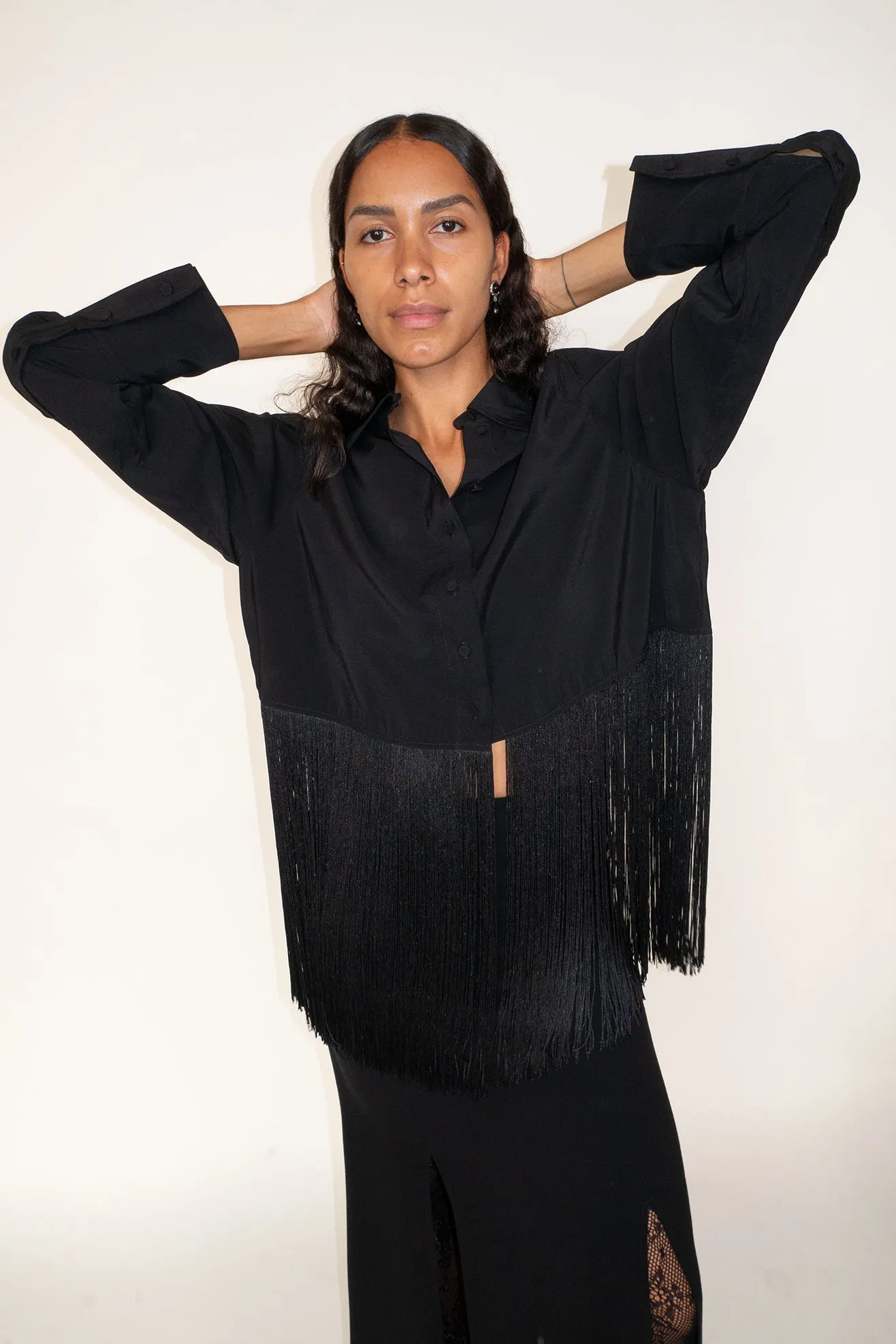 MR. LARKIN, Tassel Shirt, Black
