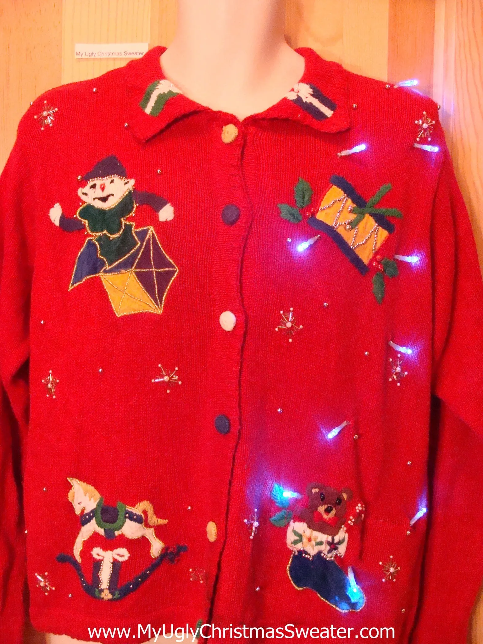 Need to Buy Christmas Sweaters? Light Up Sweater with Toys, Horse, Bear
