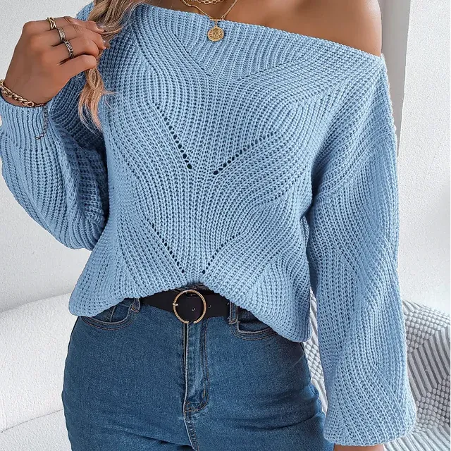 Off-Shoulder Gebreide Trui