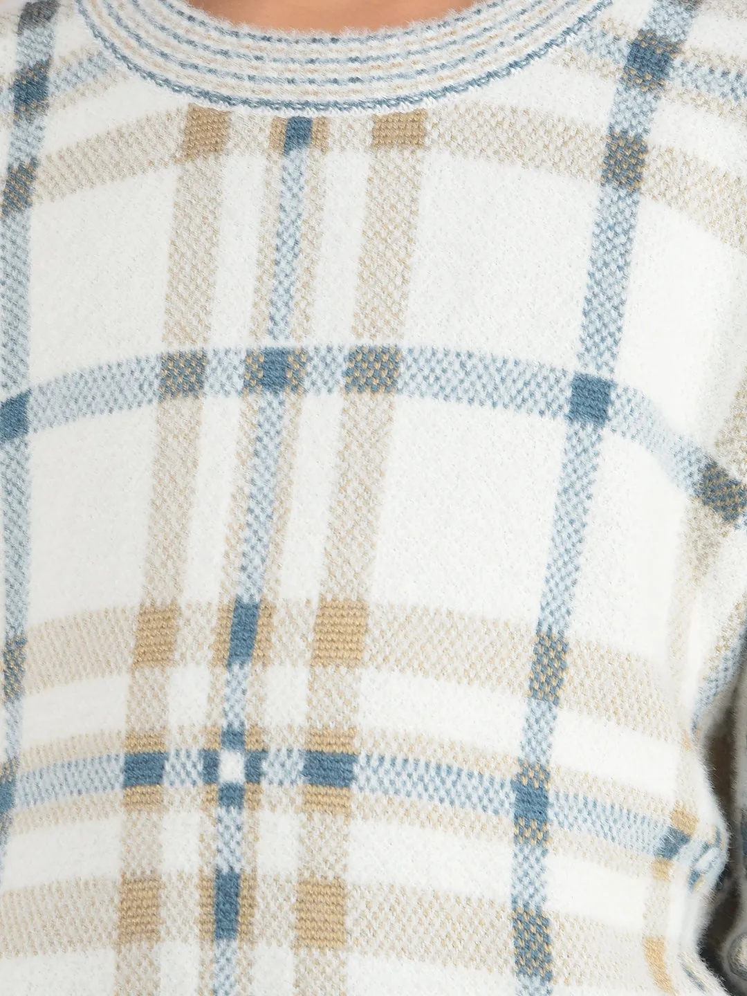 Off White Checked Sweater