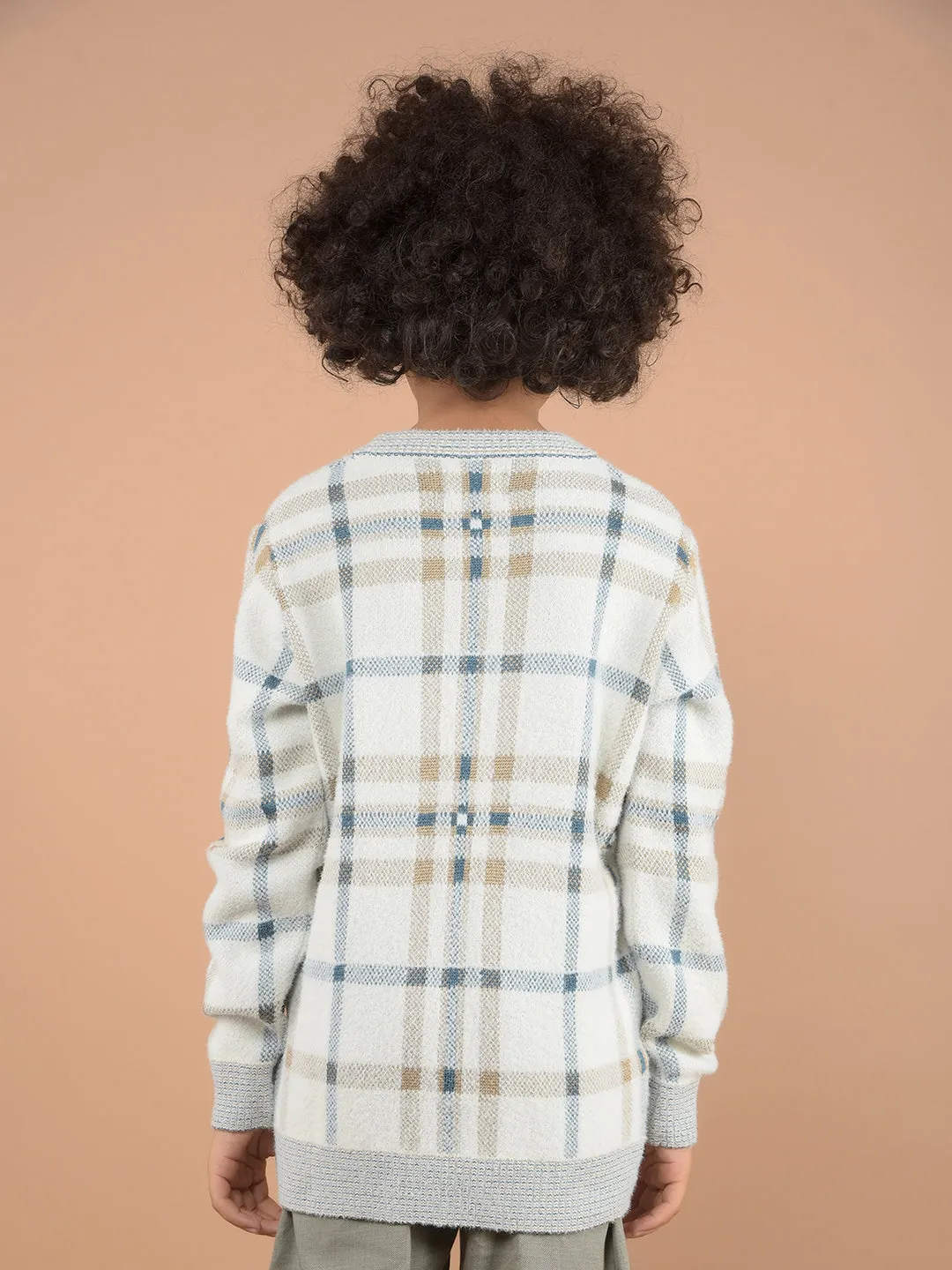Off White Checked Sweater