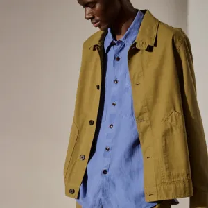 Patch Pocket Organic Cotton Coach Jacket Warm Olive