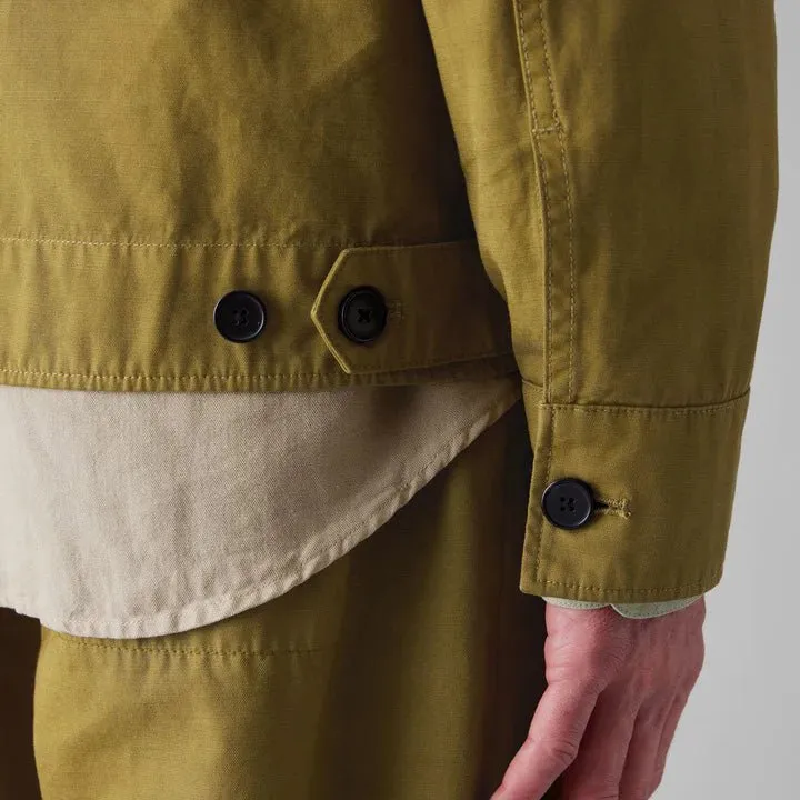Patch Pocket Organic Cotton Coach Jacket Warm Olive