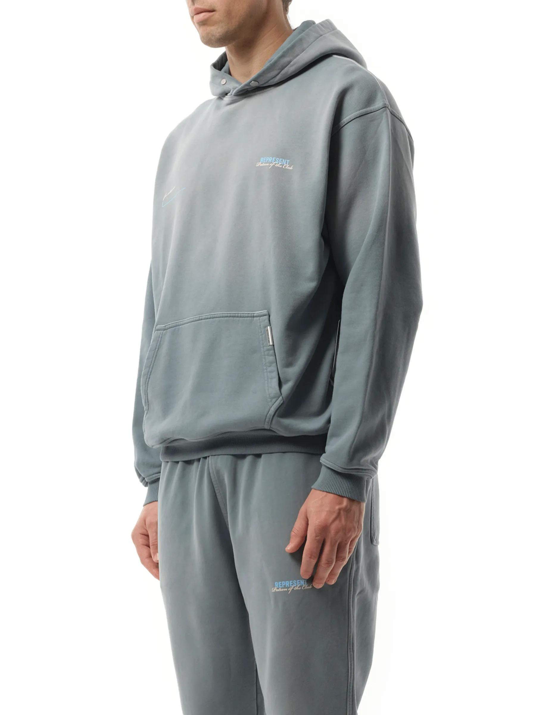 Patron of The Club Hoodie in Washed Grey
