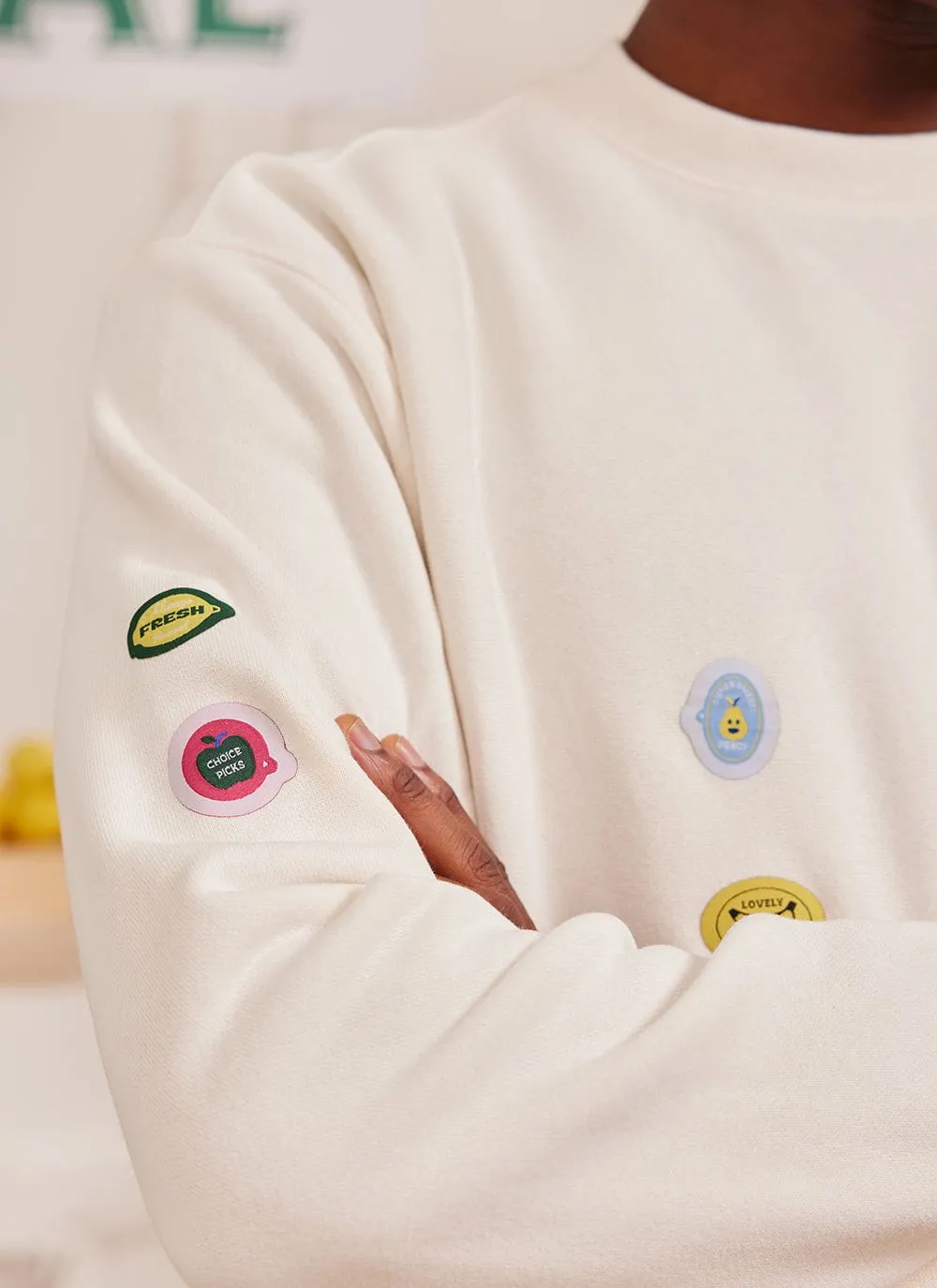 Perci-Post Stamps Sweatshirt | Champion and Percival | Ecru