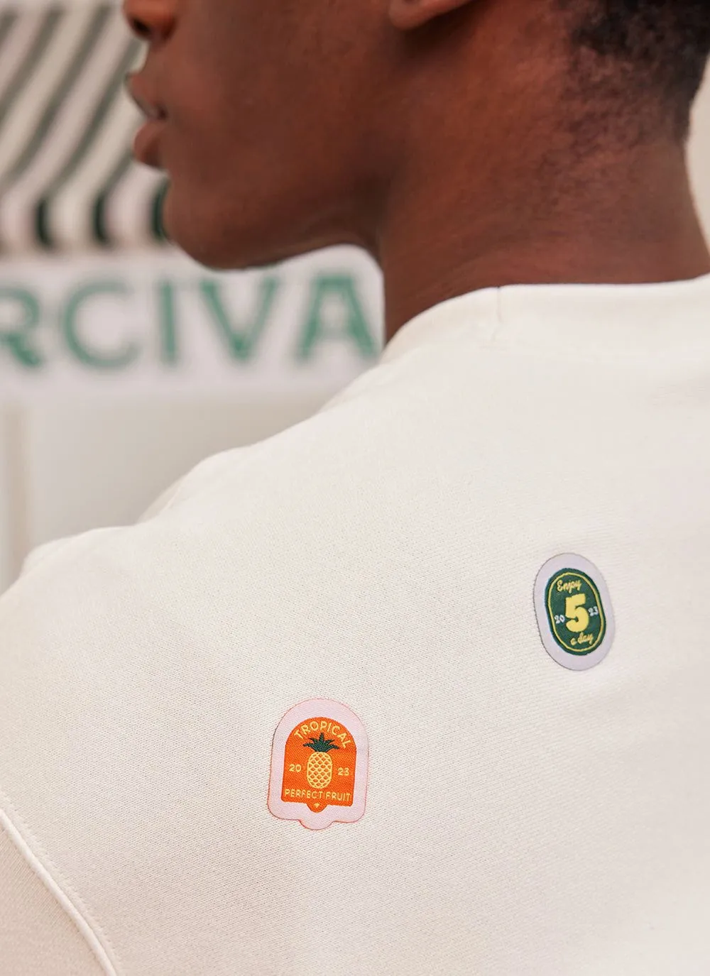 Perci-Post Stamps Sweatshirt | Champion and Percival | Ecru